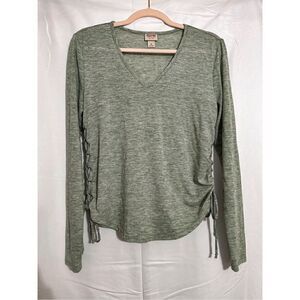 Super soft green sweater with ties